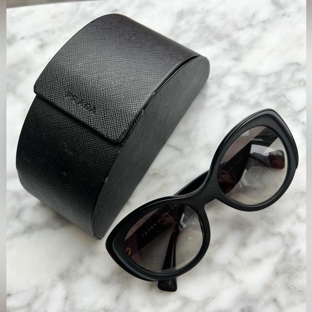 Prada Cat Eye Sunglasses SPR 12P Black